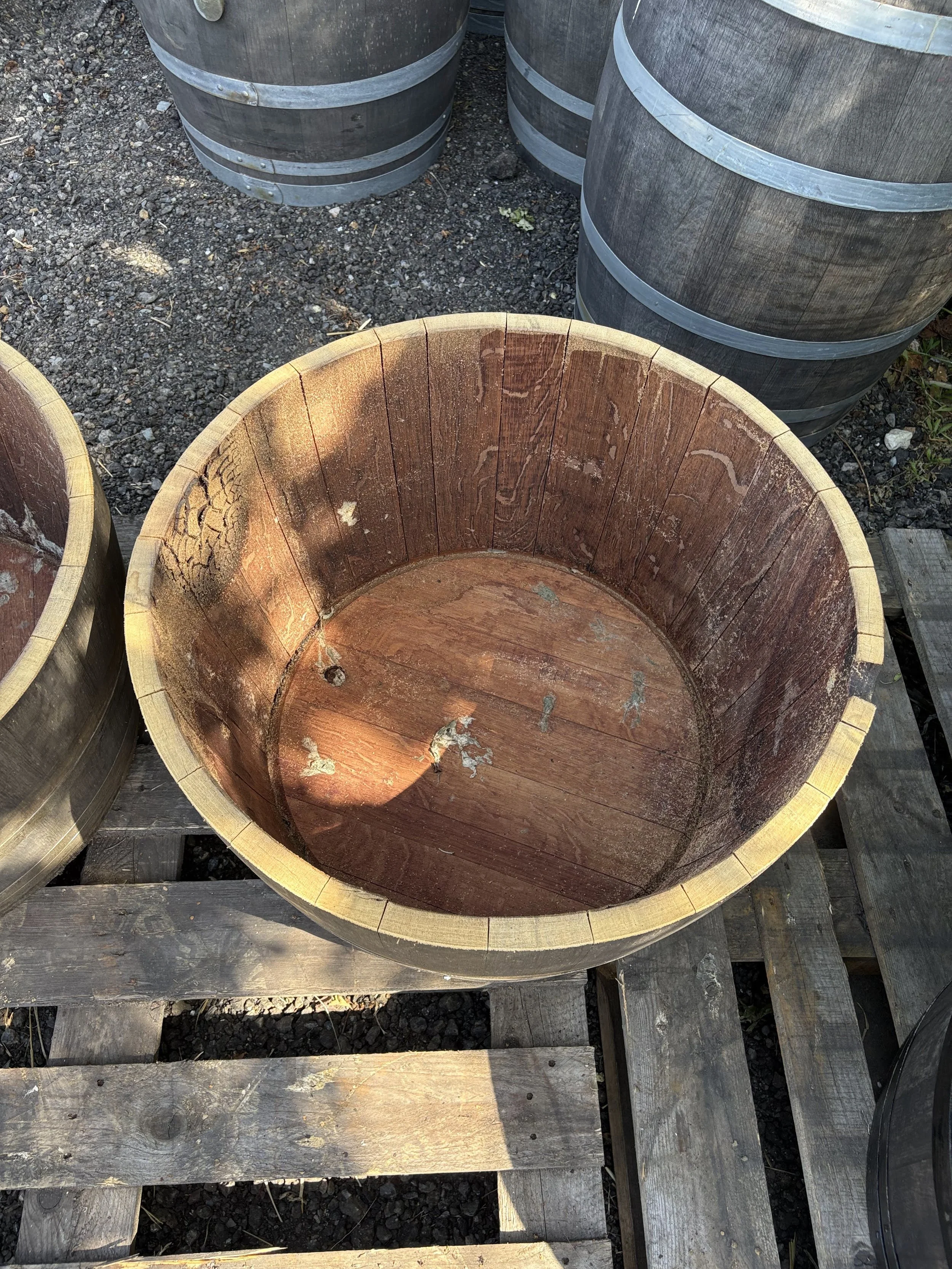 2 Large Half Barrel Planters - Special Offer