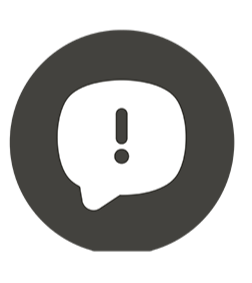 Symbole d'alerte avec un point d'exclamation dans une bulle de dialogue