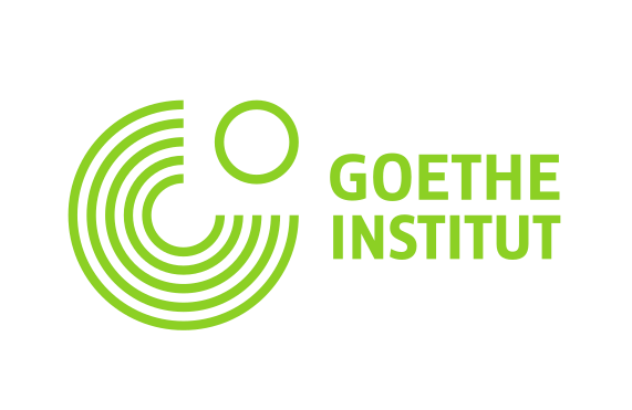 Logo of the Goethe Institute with green concentric circles and a smaller circle, accompanied by the words "Goethe Institut" in green text.