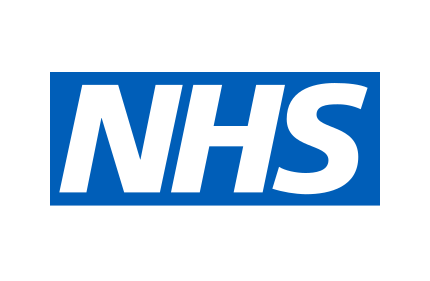 NHS logo on a dark background