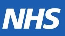 NHS logo in blue and white