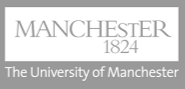 Manchester University logo with the text '1824 The University of Manchester'