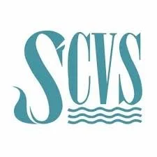 LOGO of SCS with stylized waves beneath the letters