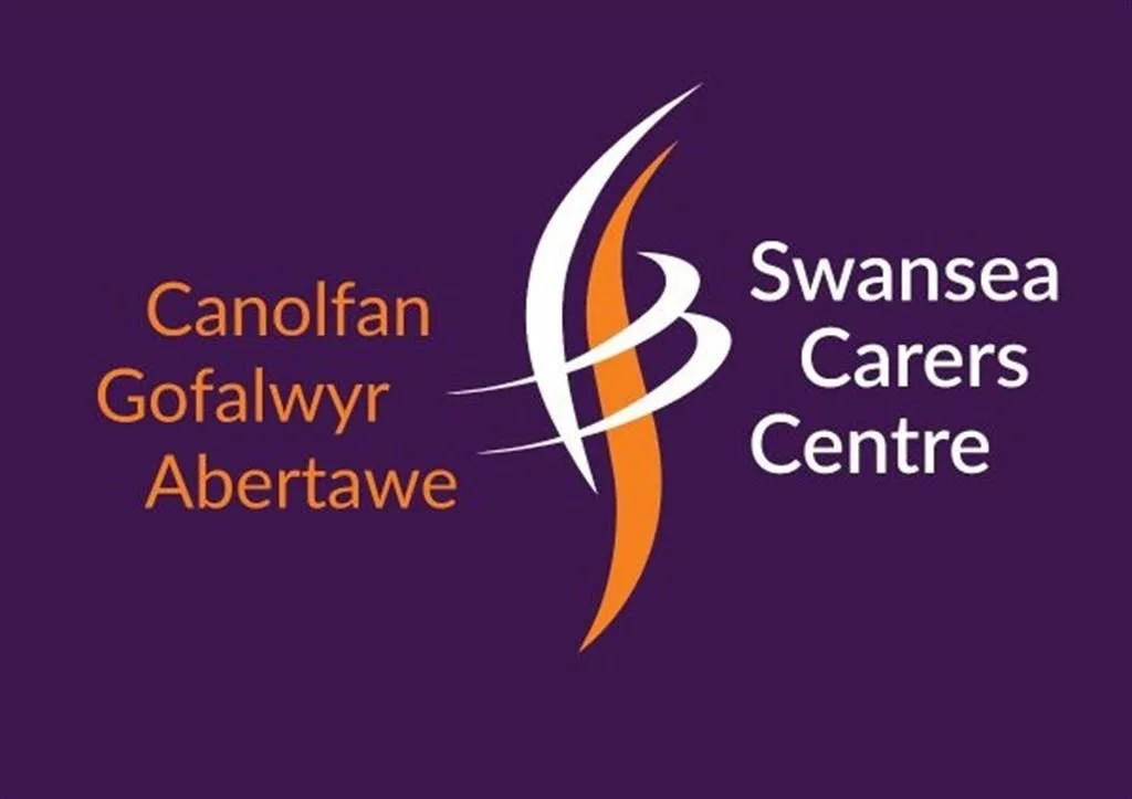 Logo of Swansea Carers Centre with text in Welsh and English.