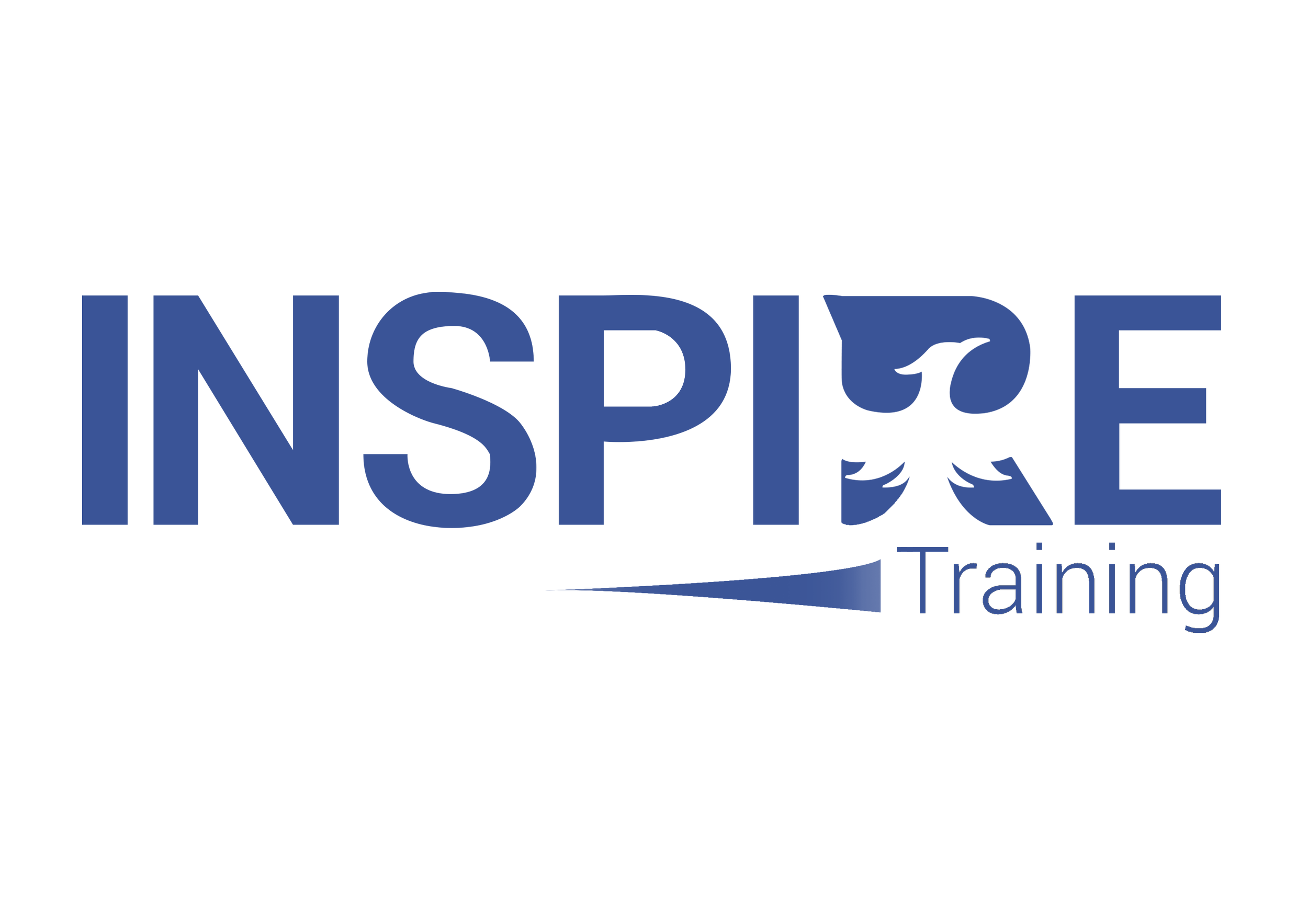 Logo for INSPIRE Training with a stylized eagle and a blue arrow underneath the word 'INSPIRE'