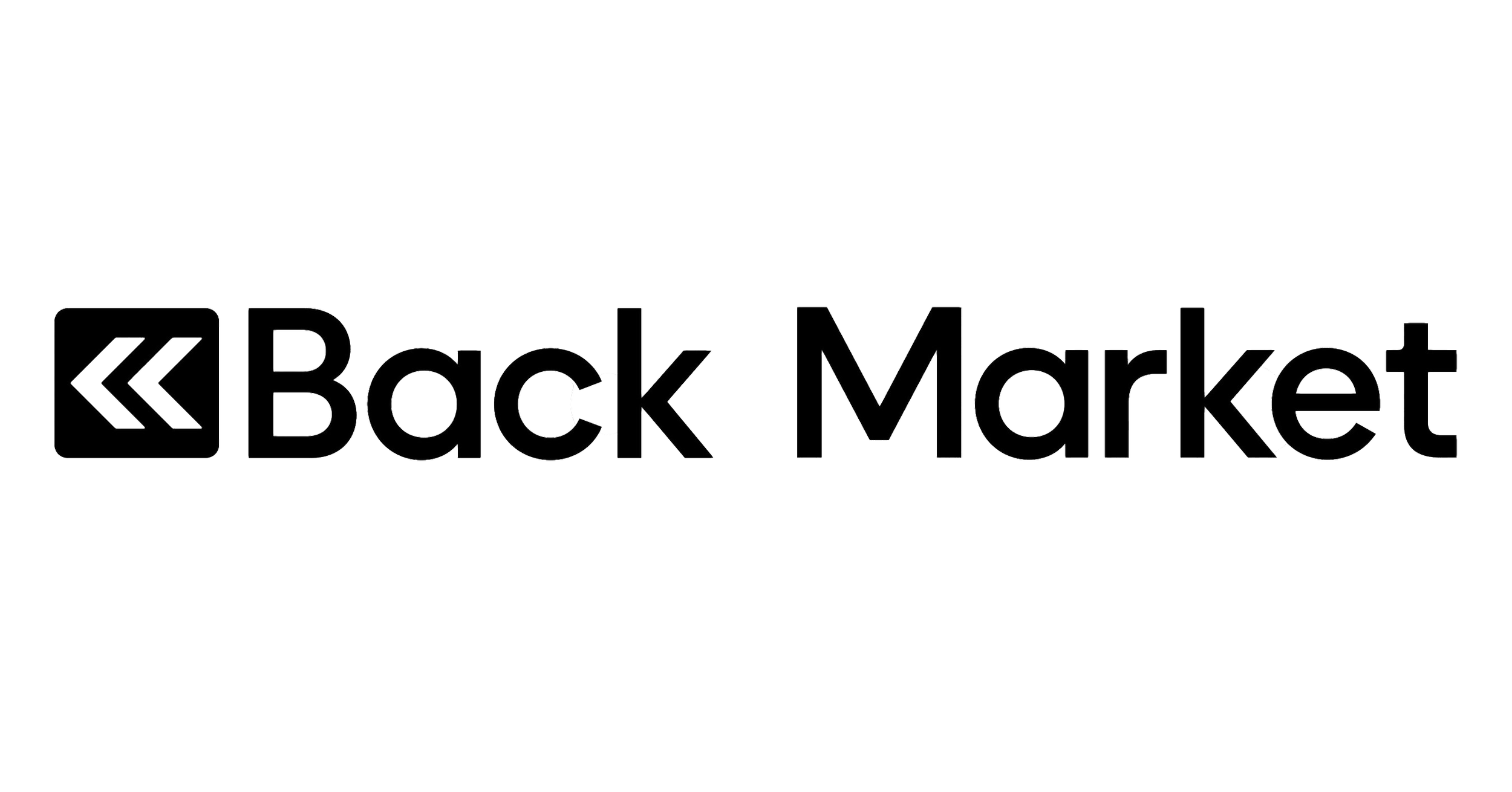 Black text that says 'Back Market' with a left-pointing double arrow icon before the text.