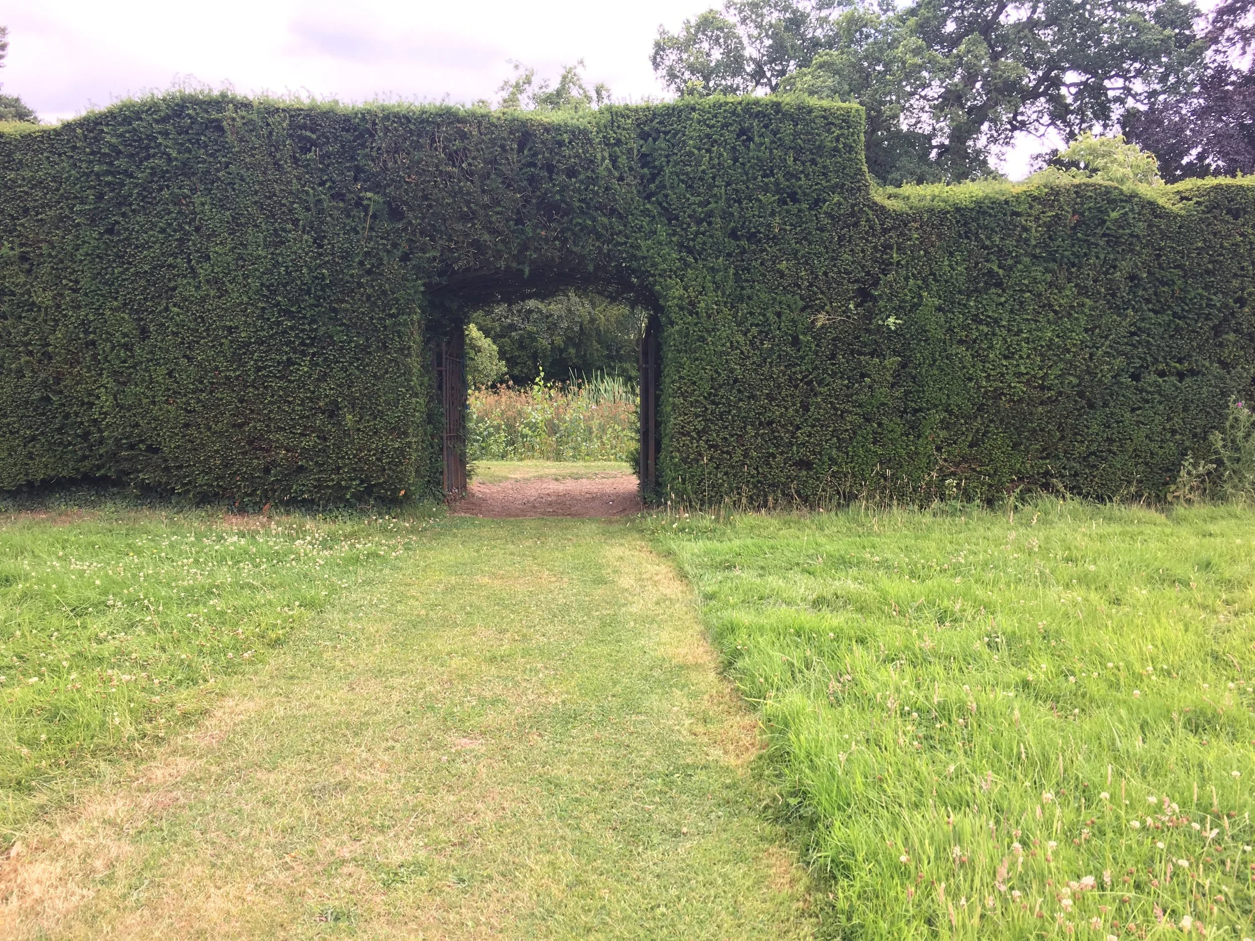 The gateway in the hedge between the lower pon and the Walled Garden