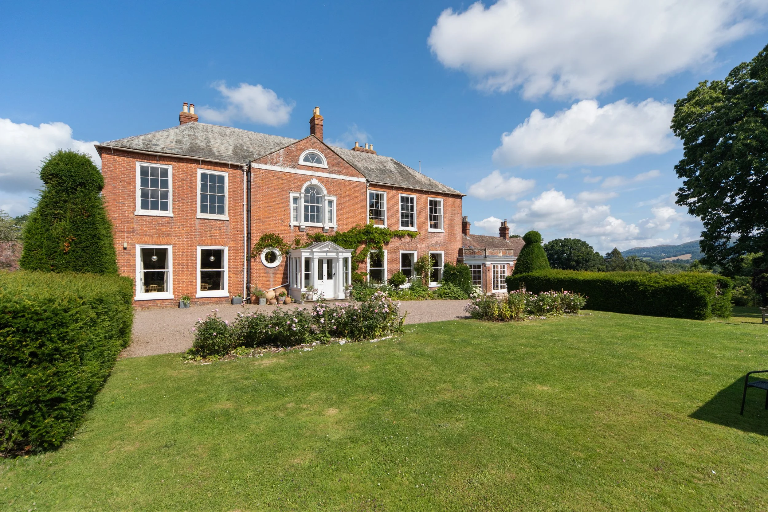 The front facade of Barton Court, Colwall