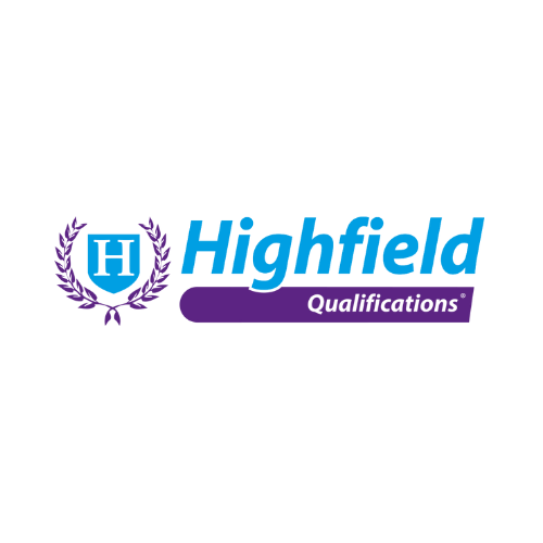 Highfield Qualifications logo with a shield and laurel wreath.