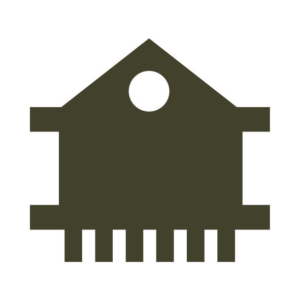 Icon des Bootshaus an der Lauter in dunkler Farbe mit runder Öffnung vorne