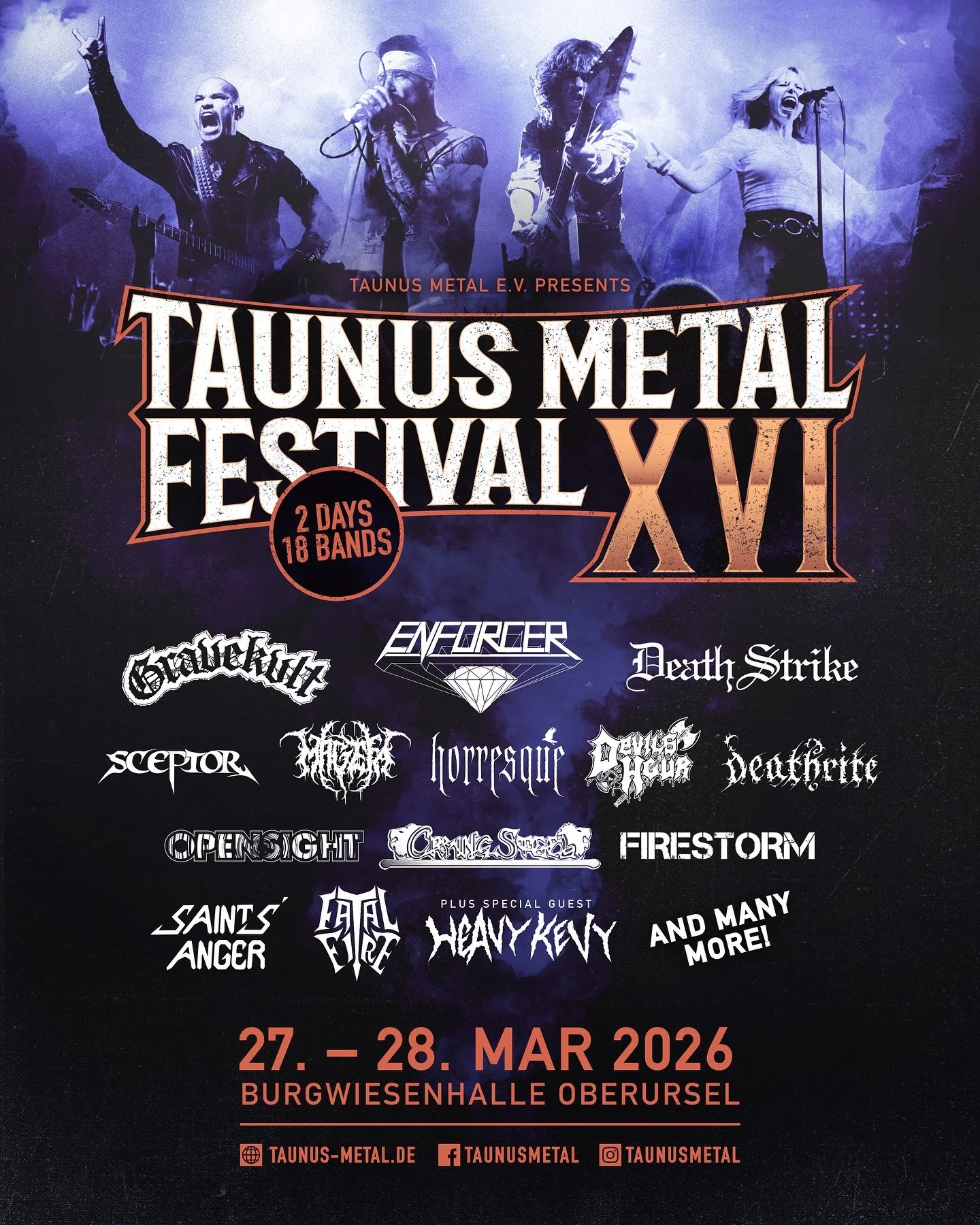 🔥 News, News, News! 🔥

P&uuml;nktlich zum Battle of the Boars morgen in der Portstra&szlig;e startet der Vorverkauf f&uuml;r das Taunus Metal Festival 2026! 🤘

Und das Beste: Wir haben f&uuml;r euch nochmal einen fetten Schwung neuer Bands am Star