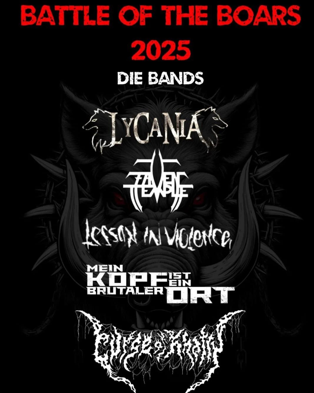 Es ist vollbracht!!

F&uuml;nf Bands sind gefunden!

Am 20.09.2025 k&ouml;nnt IHR entscheiden, wer den Platz beim Taunus Metal Festival 2026 bekommt!!

Kommt vorbei, habt n geilen Abend und stimmt ab.

20.09.2025 Einlass 18 Uhr 

VVK Link in der Bio