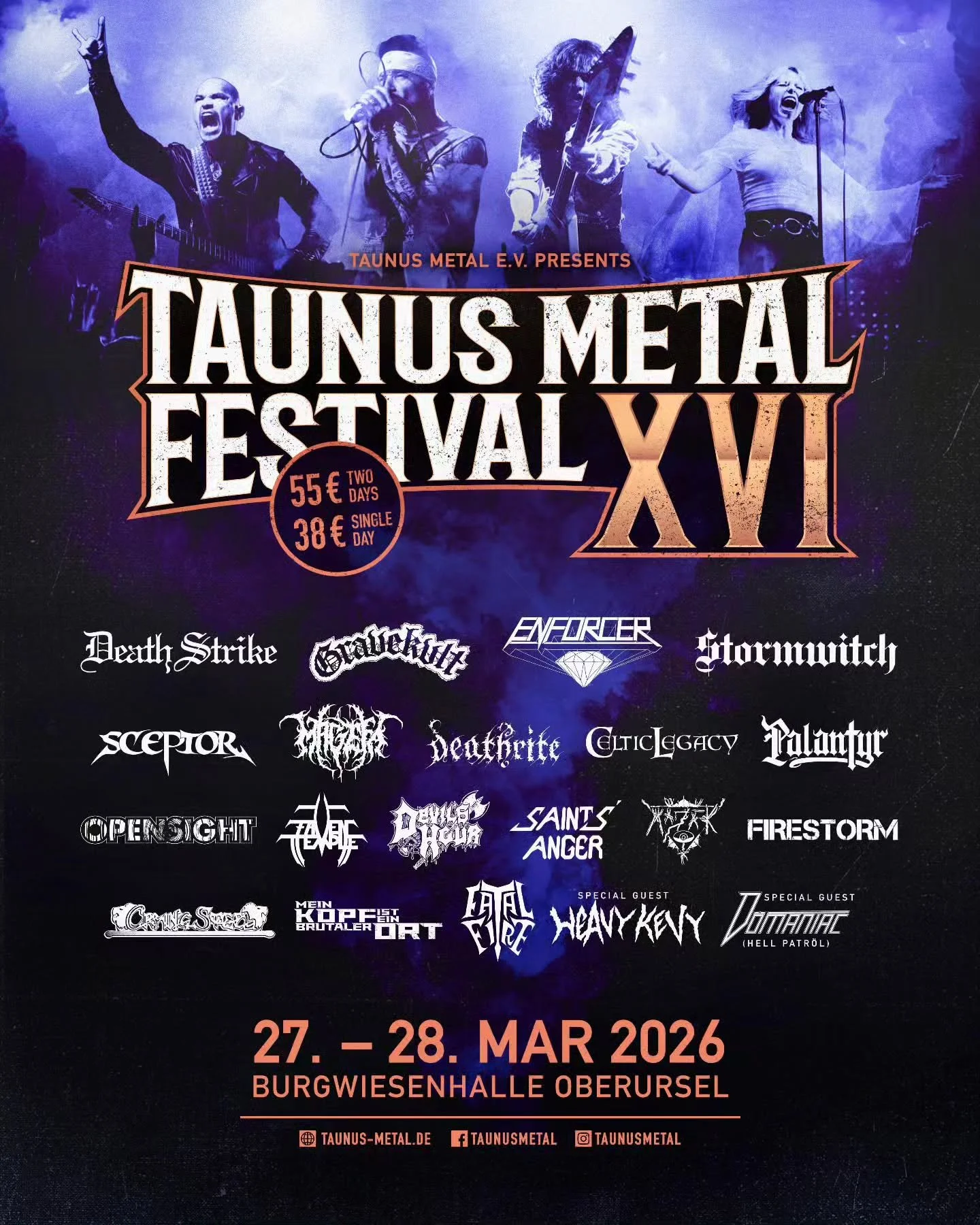 Der aktuelle und hoffentlich finale Flyer!!

The current and hopefully final flyer!!

#livemusic #taunusmetal #TaunusMetalFestival #oberursel #underground