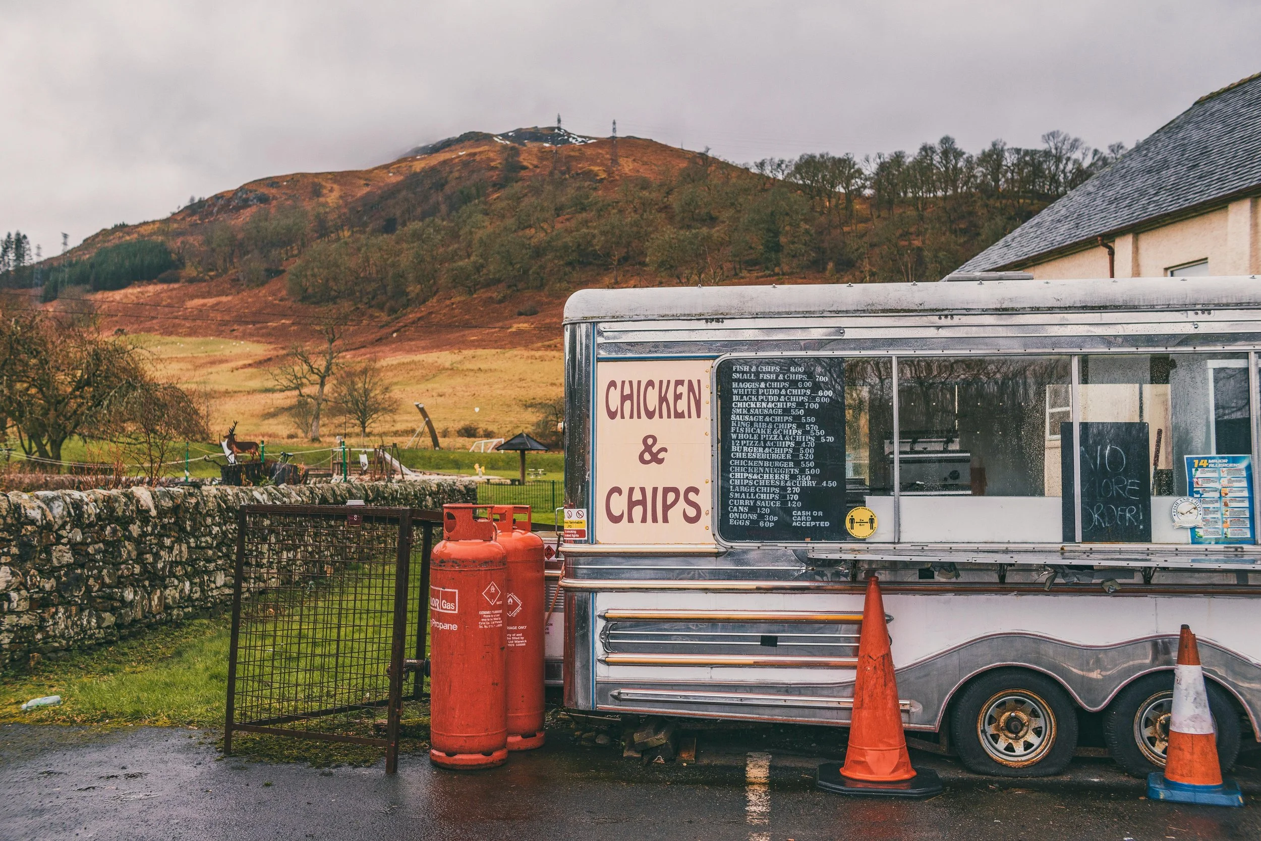 Vintage photograph of a food truck