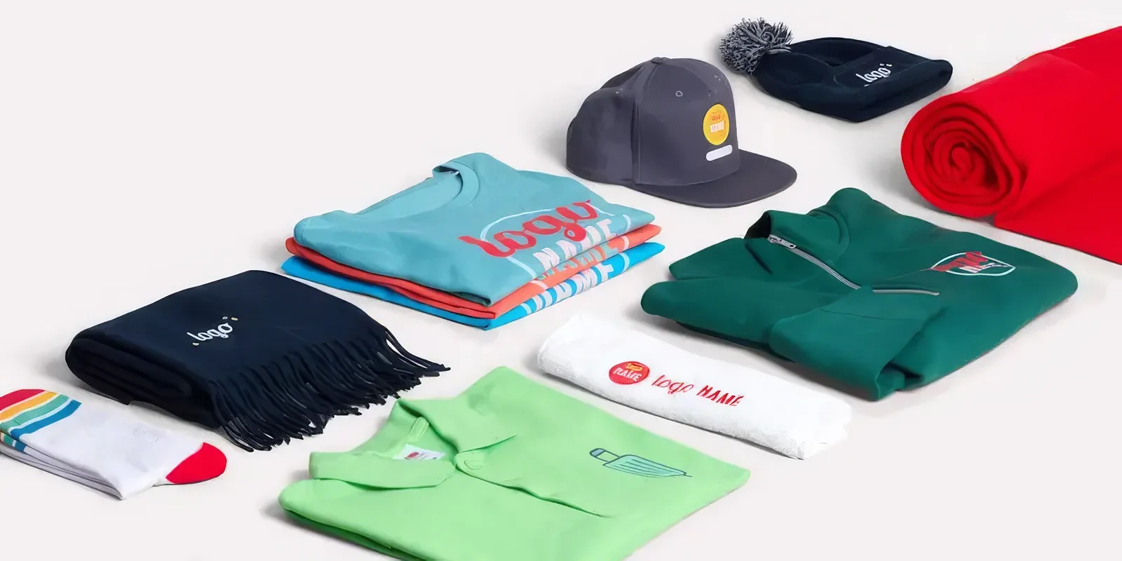 Bedrukte kleding en textiel met logo en merkopdruk