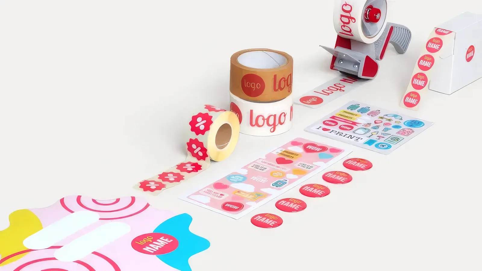 Stickers, tape en folie met gepersonaliseerde bedrukking