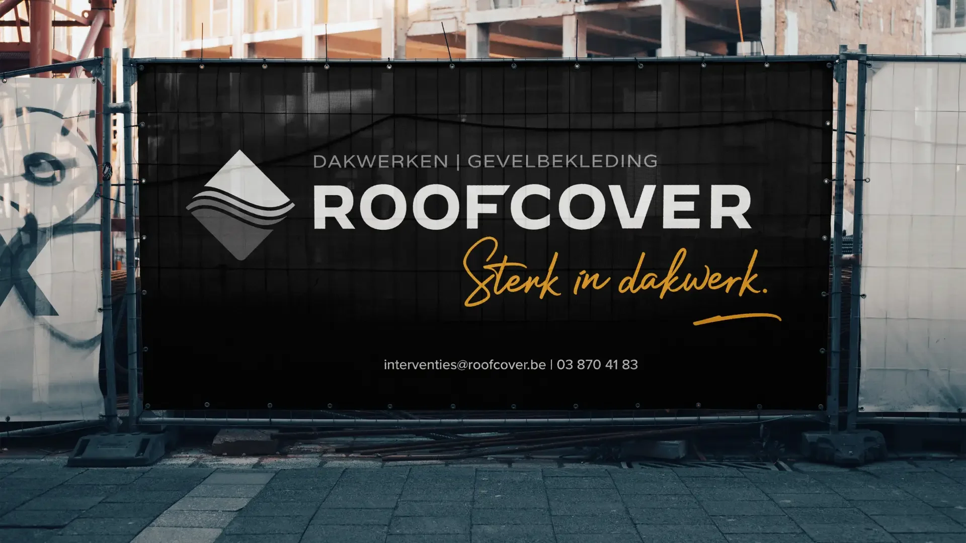 Branding en werfdoek ontwerp voor Roofcover met duidelijke merkcommunicatie door Brandfold®