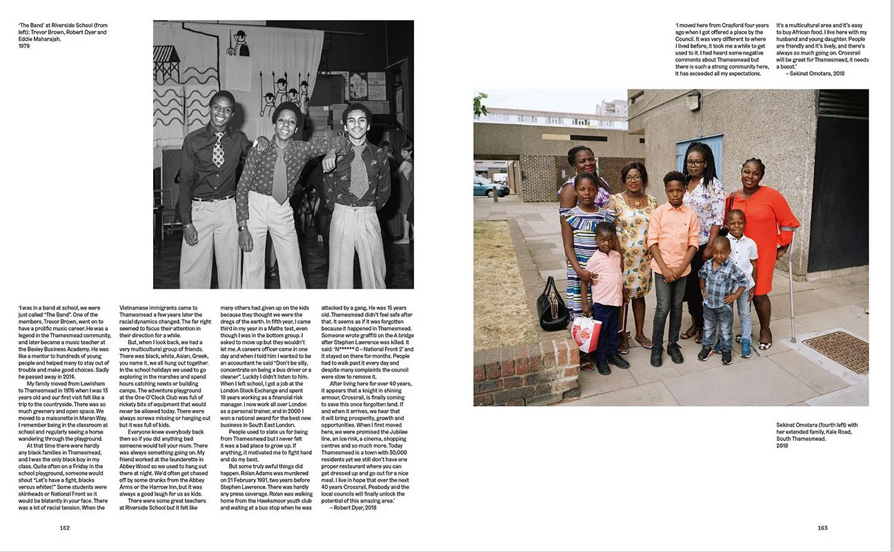 Group photo of eight women and seven children outside a building, smiling for the photo in 2018.
