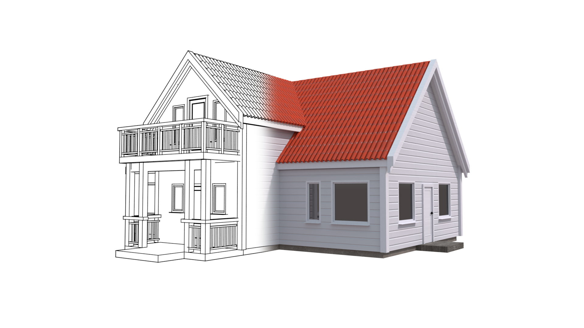 3D render house thumbnail