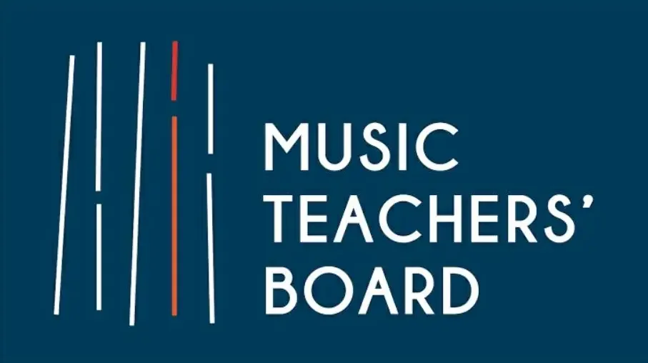 Logo for the Music Teachers' Board featuring vertical lines resembling musical notes.