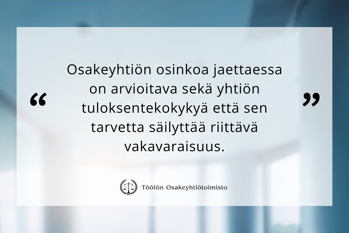 Tilinpäätöksen merkitys osakeyhtiön voitonjaossa