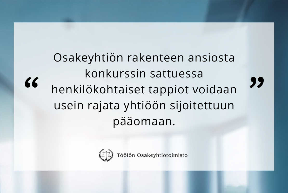 Vertailu: osakeyhtiö verrattuna toiminimeen ja henkilöyhtiöön