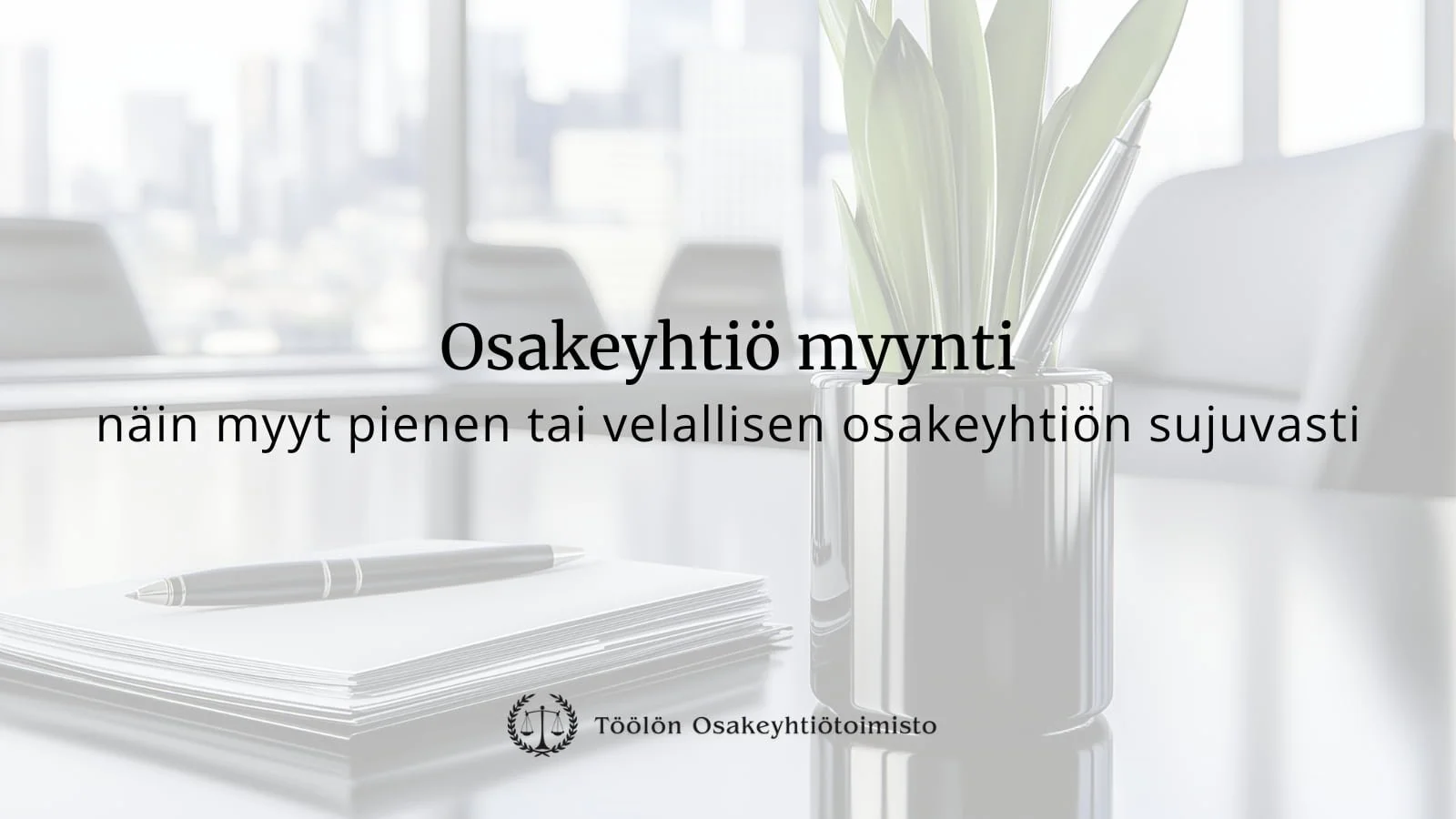 Yrittäjä ja ostaja neuvottelemassa pienen osakeyhtiön myynnistä