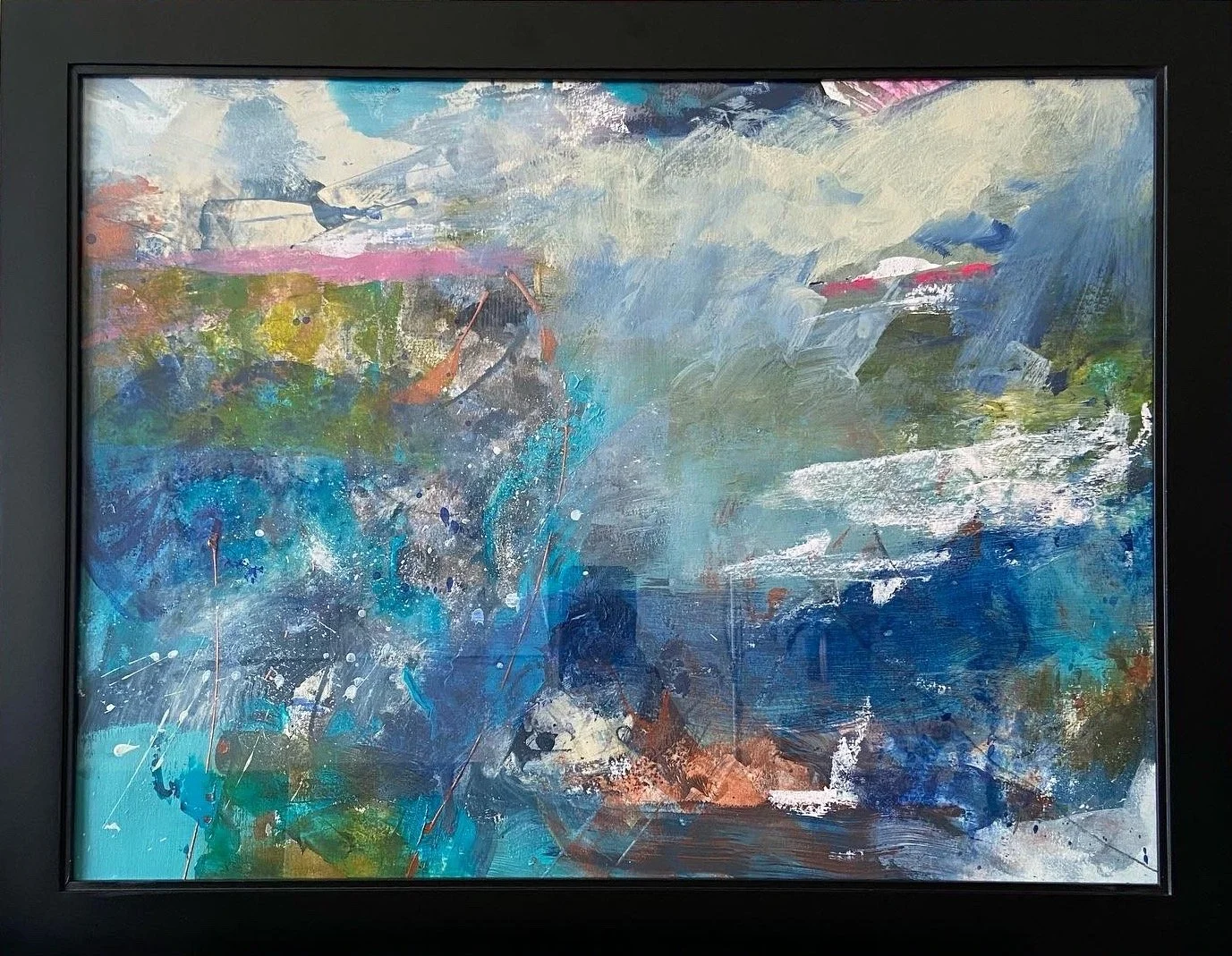 colorful painting of abstract seascape