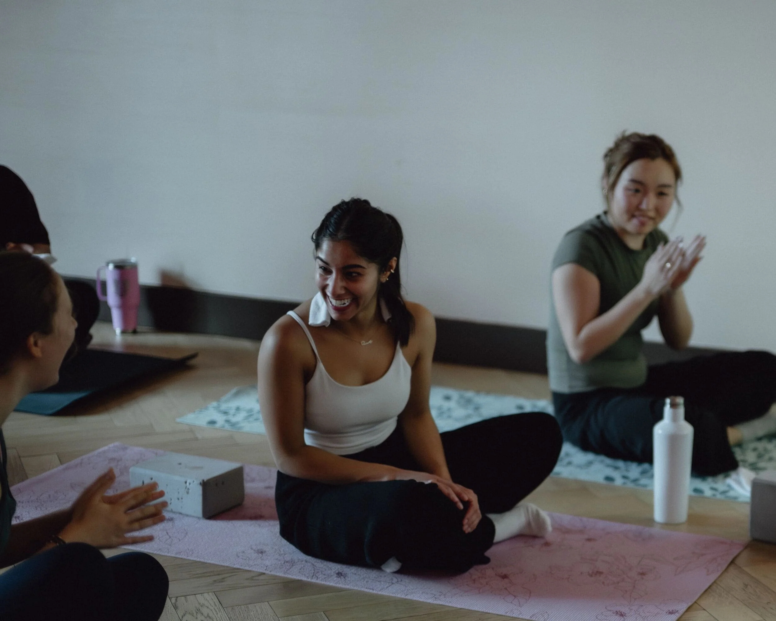 Community wellness event featuring group movement and connection