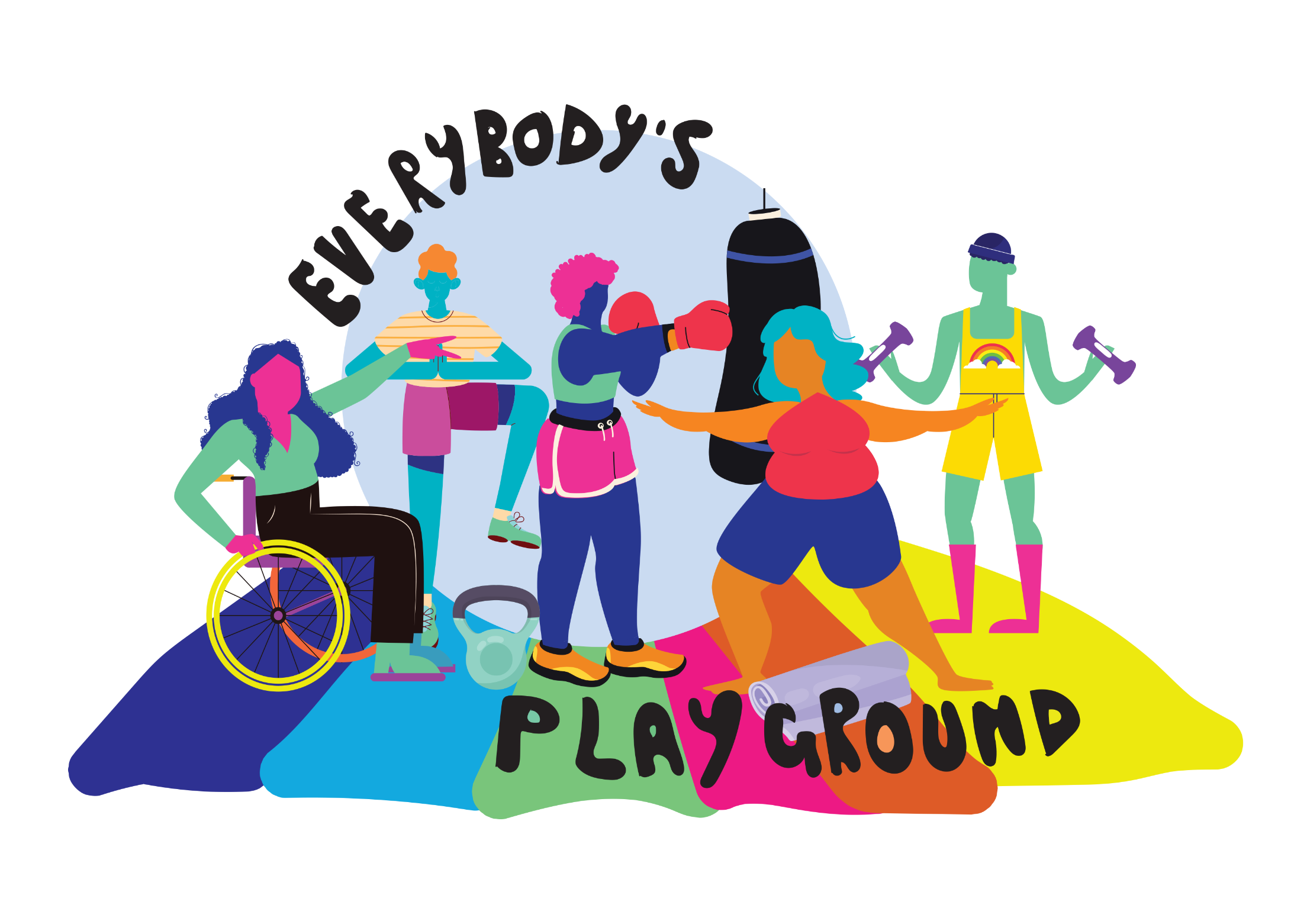 colourful figures at a gaym with text everybod's playground.png