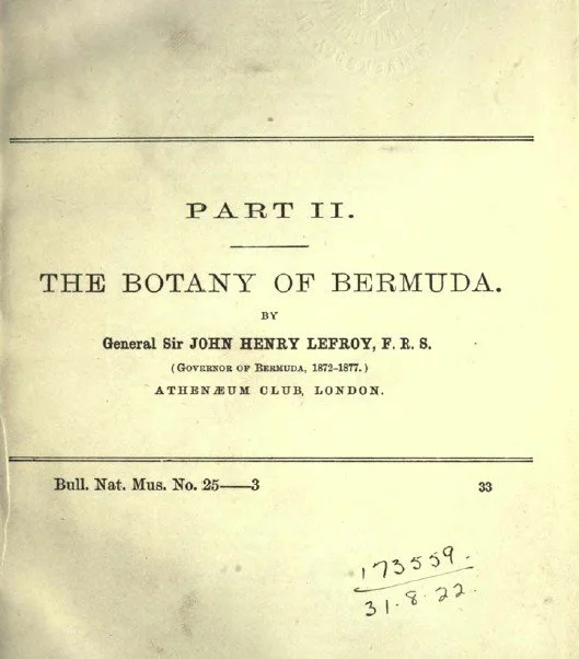 The Botany of Bermuda, Lefroy 1884