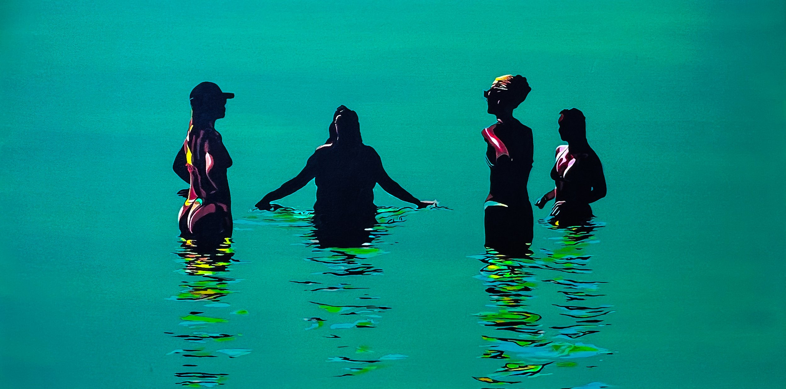 SUMMER FRIENDS, JUAN LES PINS BEACH, Oil, 2025