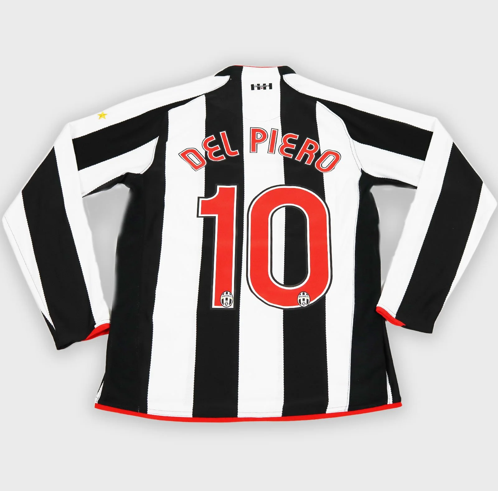 Juventus 2007 Del Piero number 10 longsleeve retro football shirt back