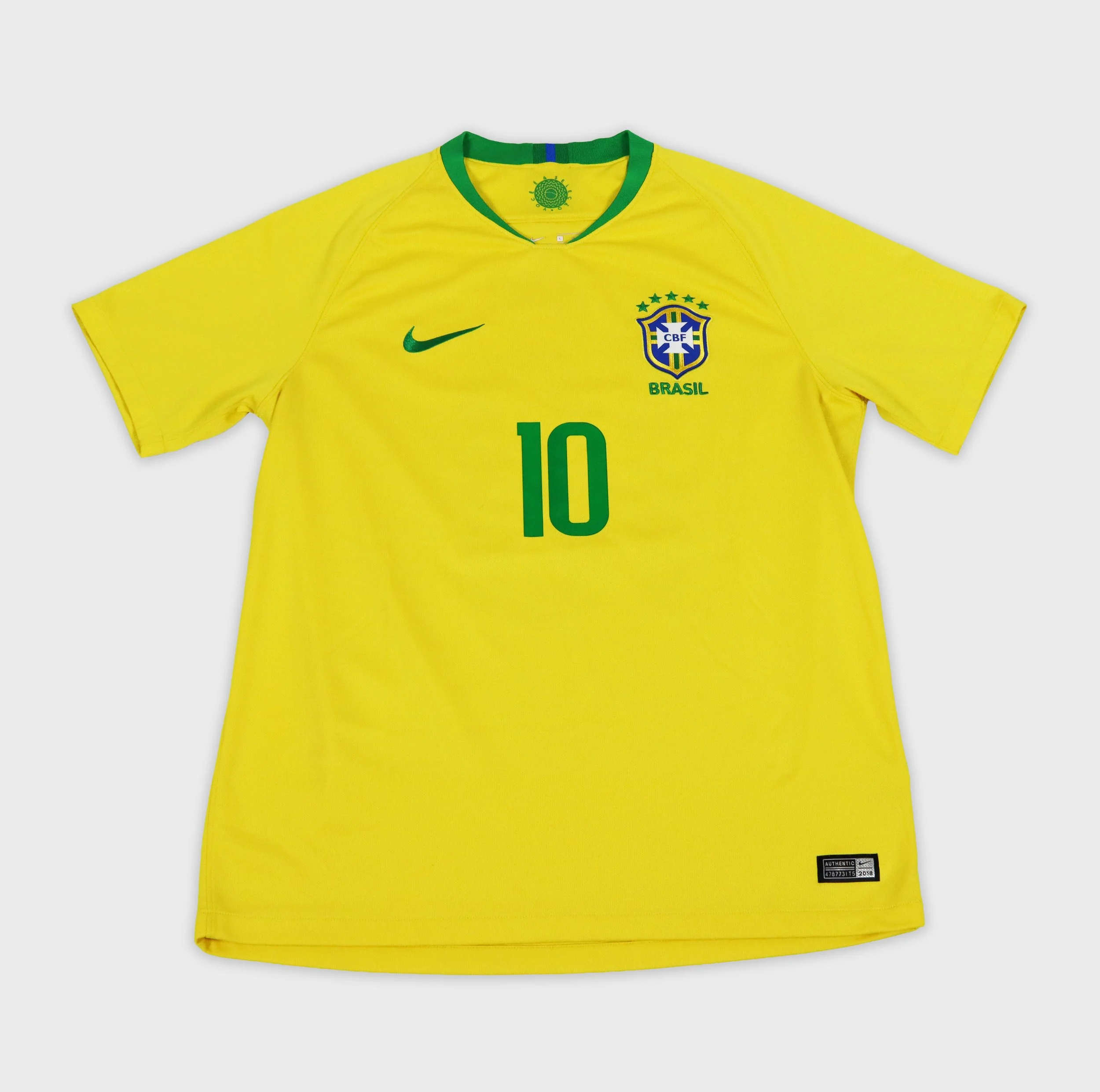 Brazil 2018 Neymar Jr retro football shirt front