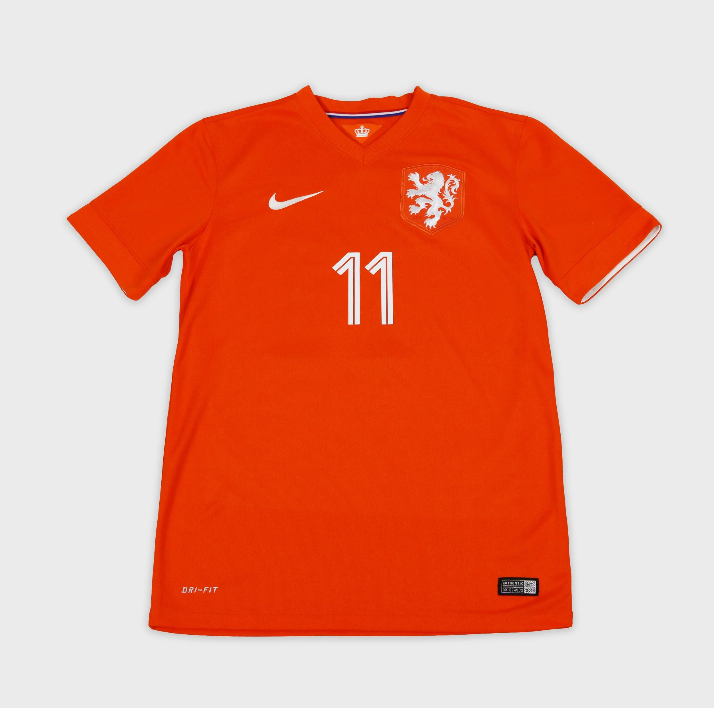 Netherlands 2014 Robben retro football shirt front