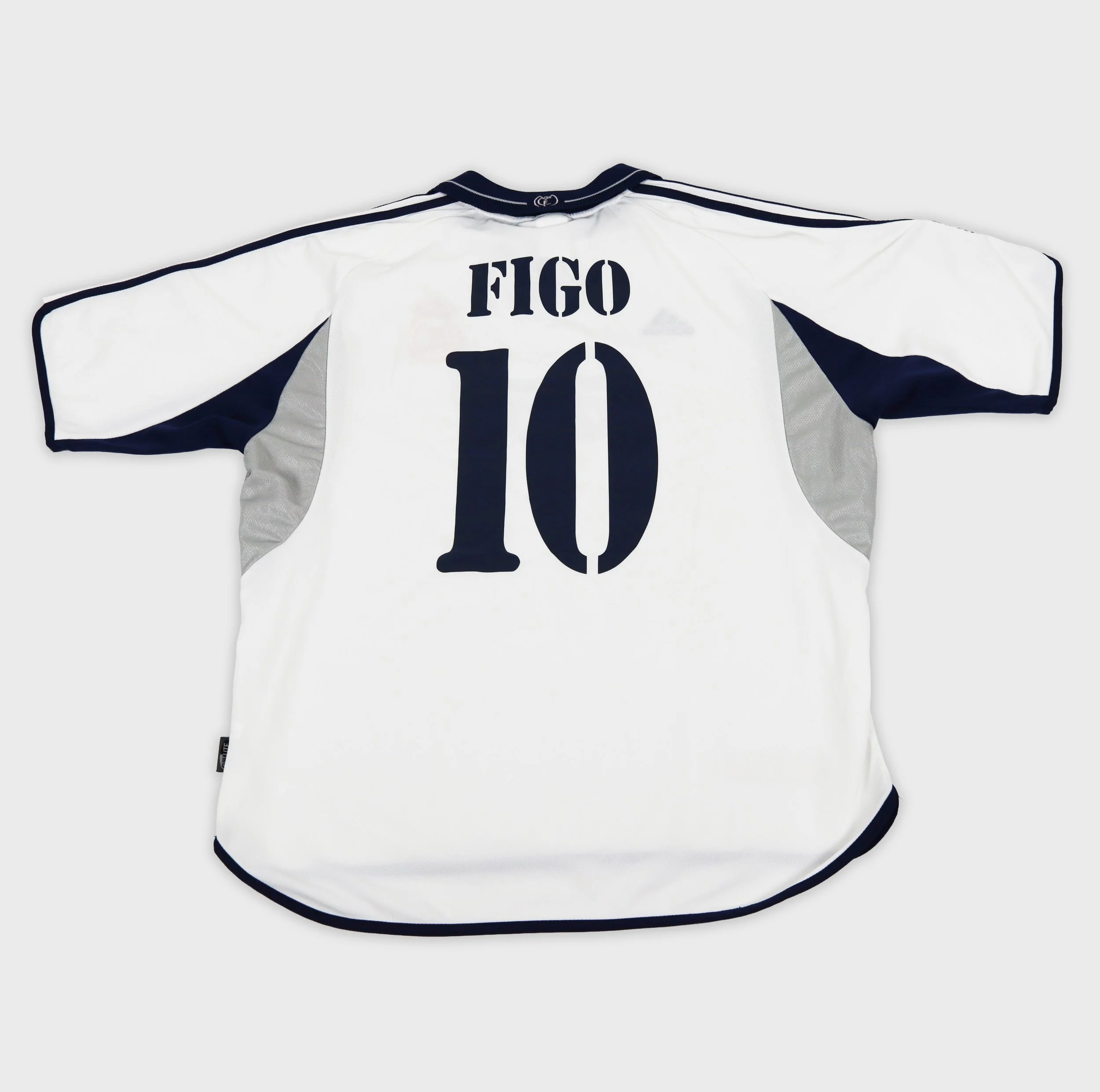 Real Madrid 2000 Figo number 10 retro football shirt back