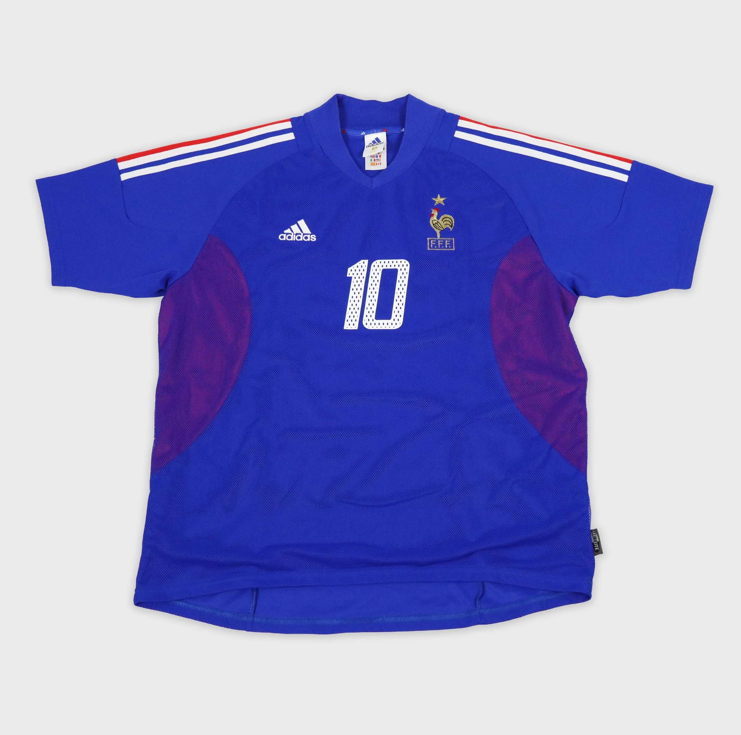 France 2002 Zidane retro football shirt front