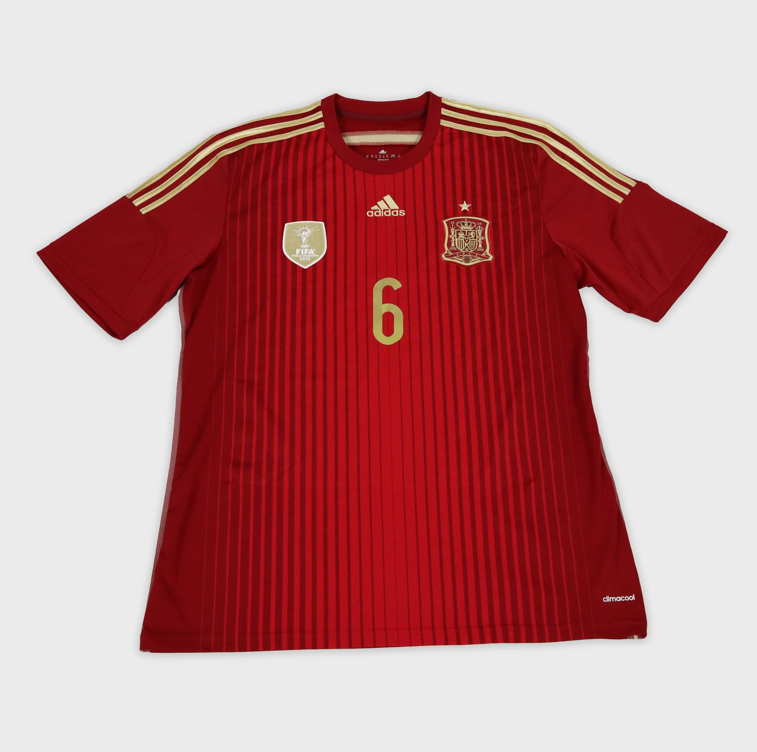 Spain 2014 Iniesta retro football shirt front