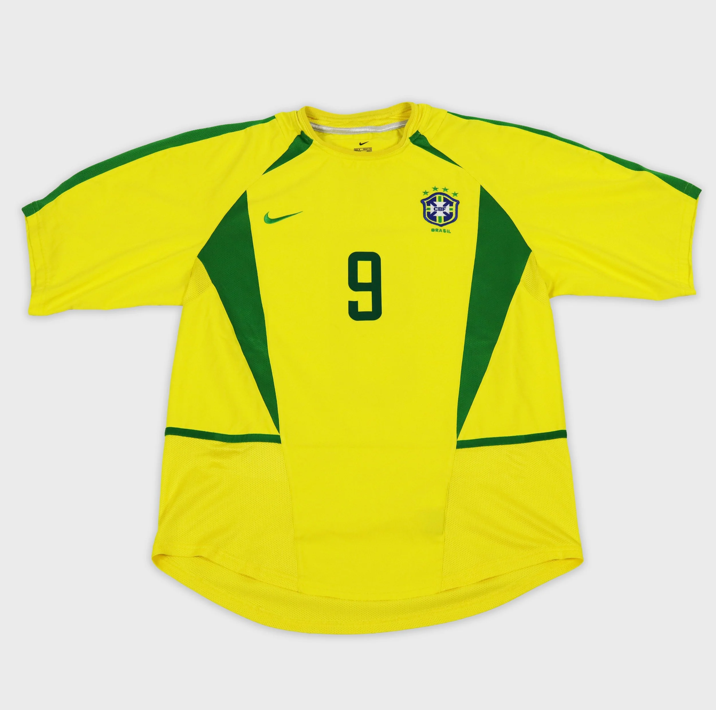 Brazil 2002 Ronaldo retro football shirt front