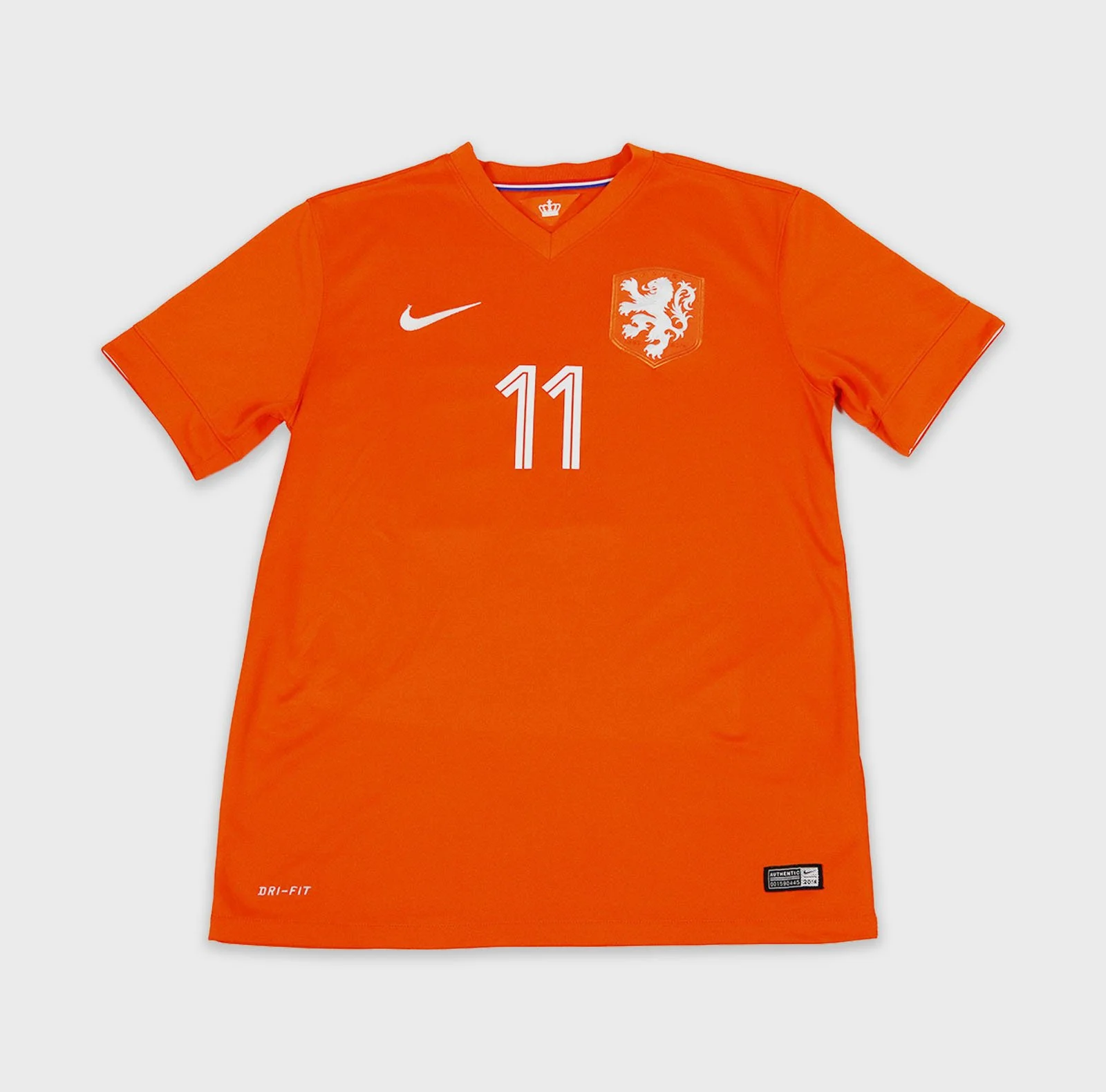 Netherlands 2014 Robben retro football shirt front