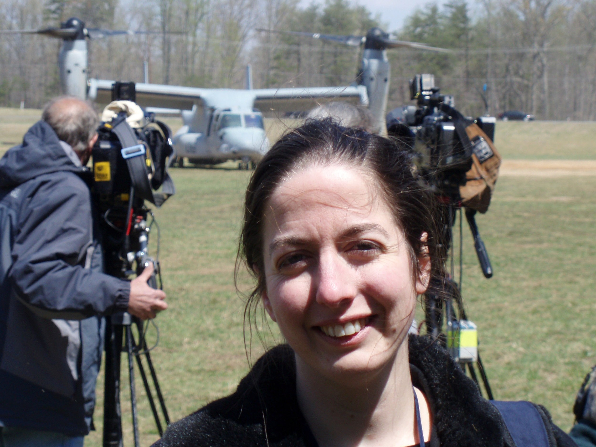 Rebecca Christie in front of Osprey