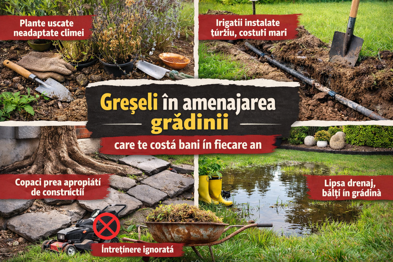 Greșeli frecvente în amenajarea grădinii care te costă bani în fiecare an