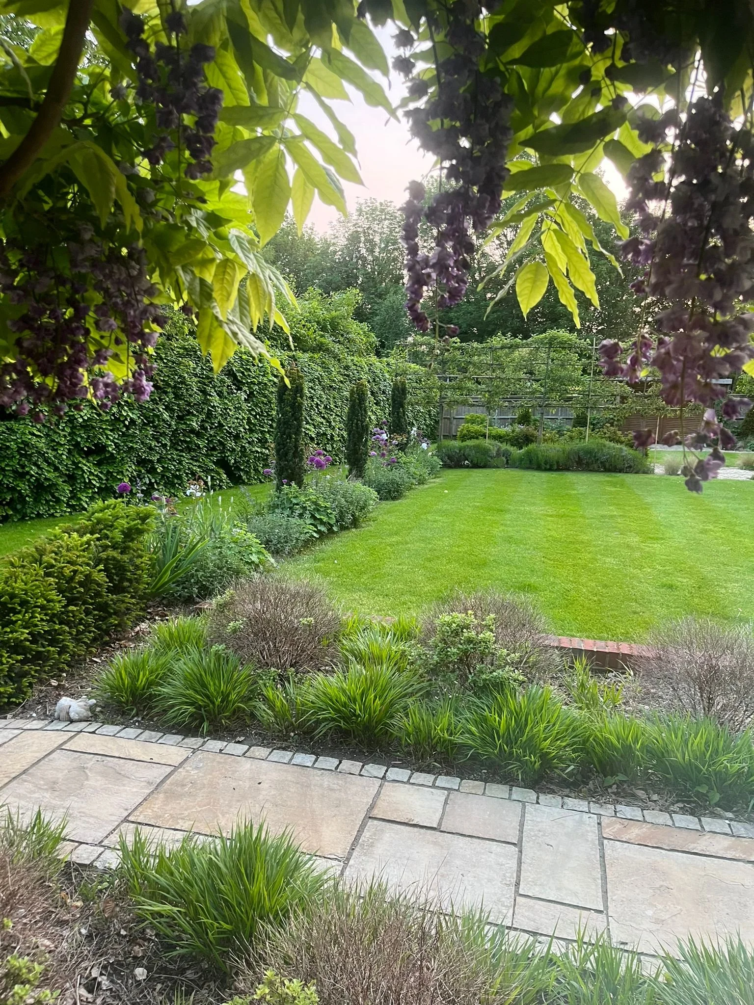 Borders planted with contemporary-style planting