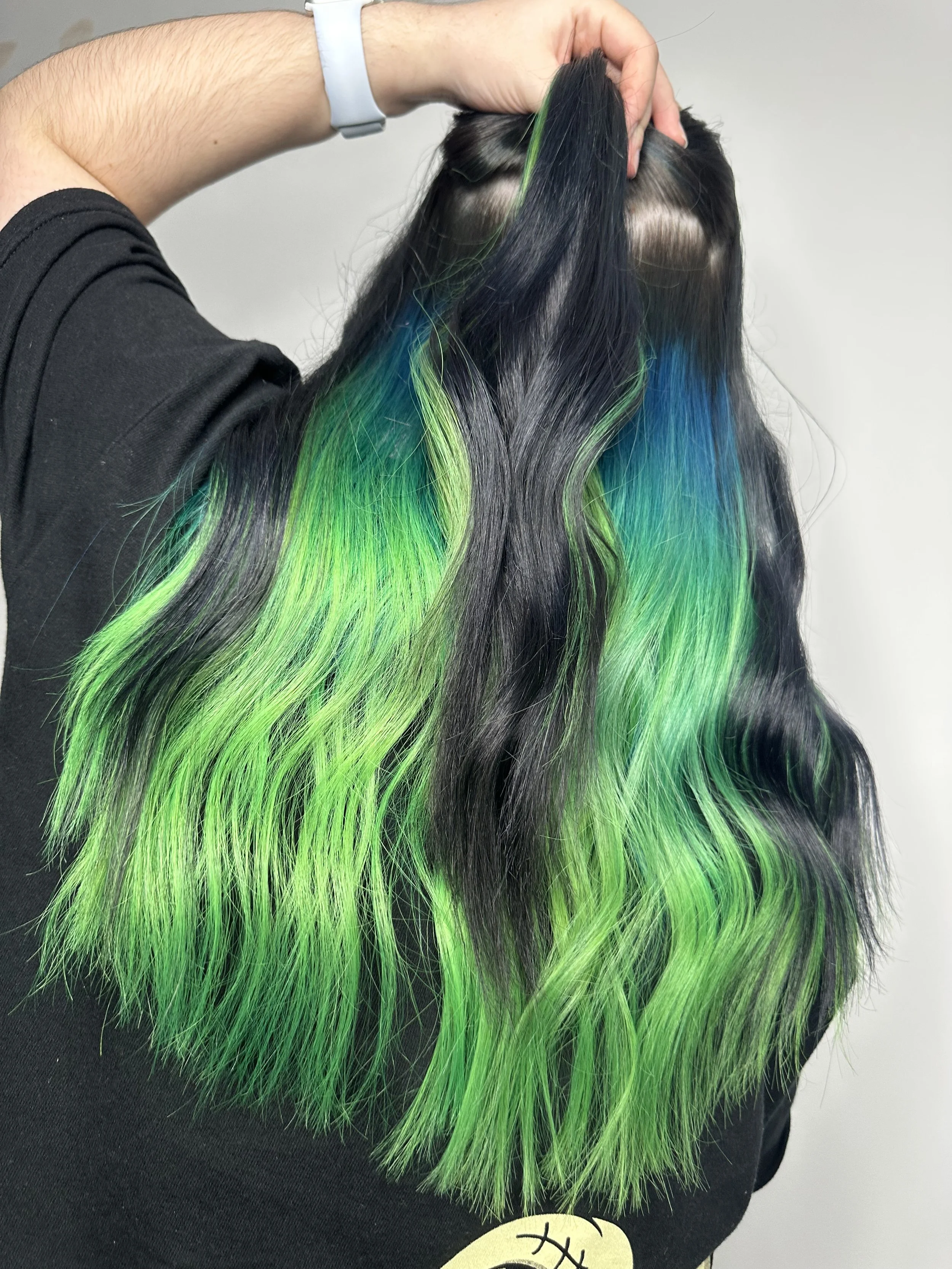 black and green vivid hair colour bristol