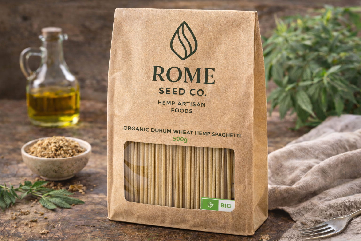 Organic Durum Wheat Hemp Spaghetti