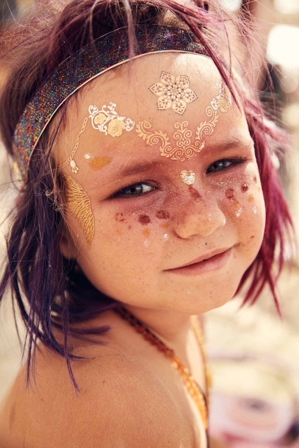 Burning Man 2017 Child with Face Decoration
