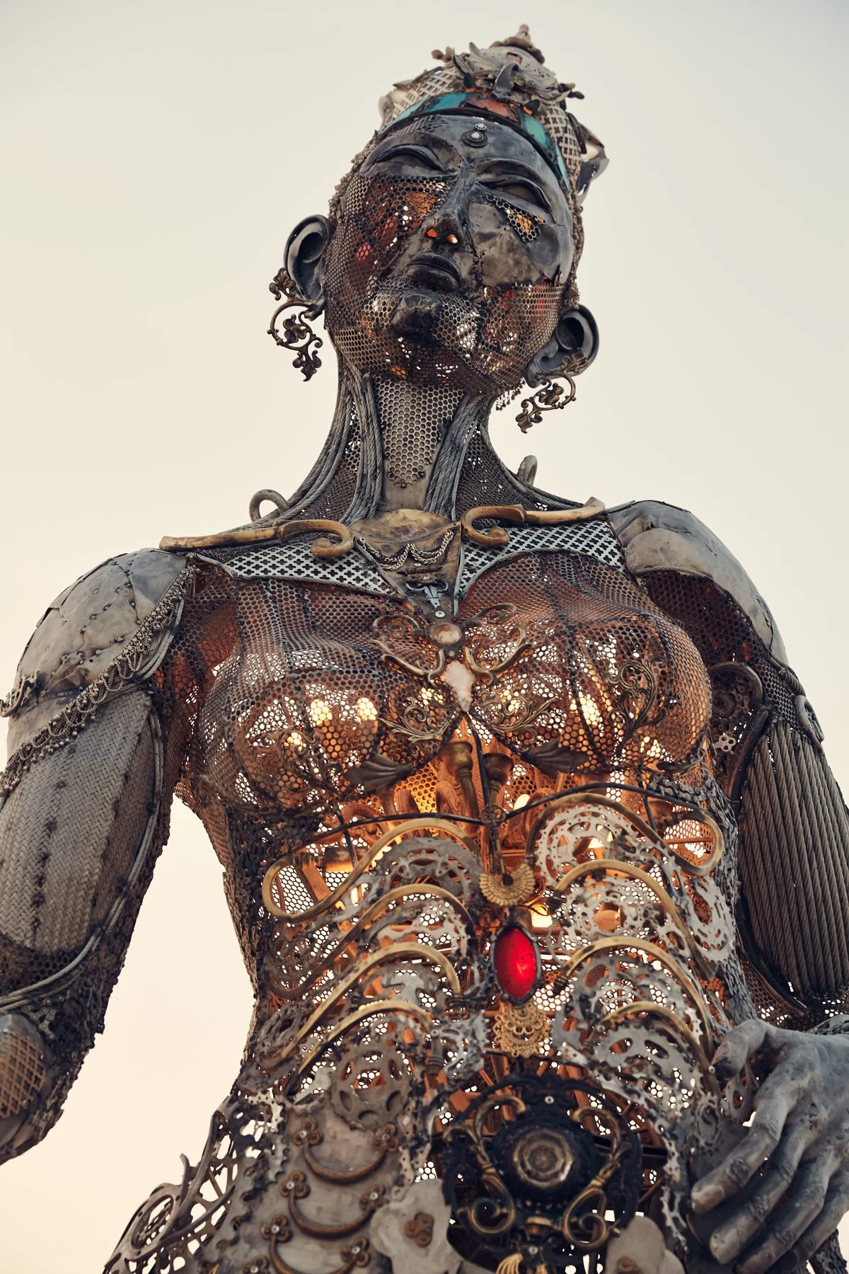 Burning Man 2017 Tara Mechani Female Buddha Dana Albany Sculpture Statue Steampunk