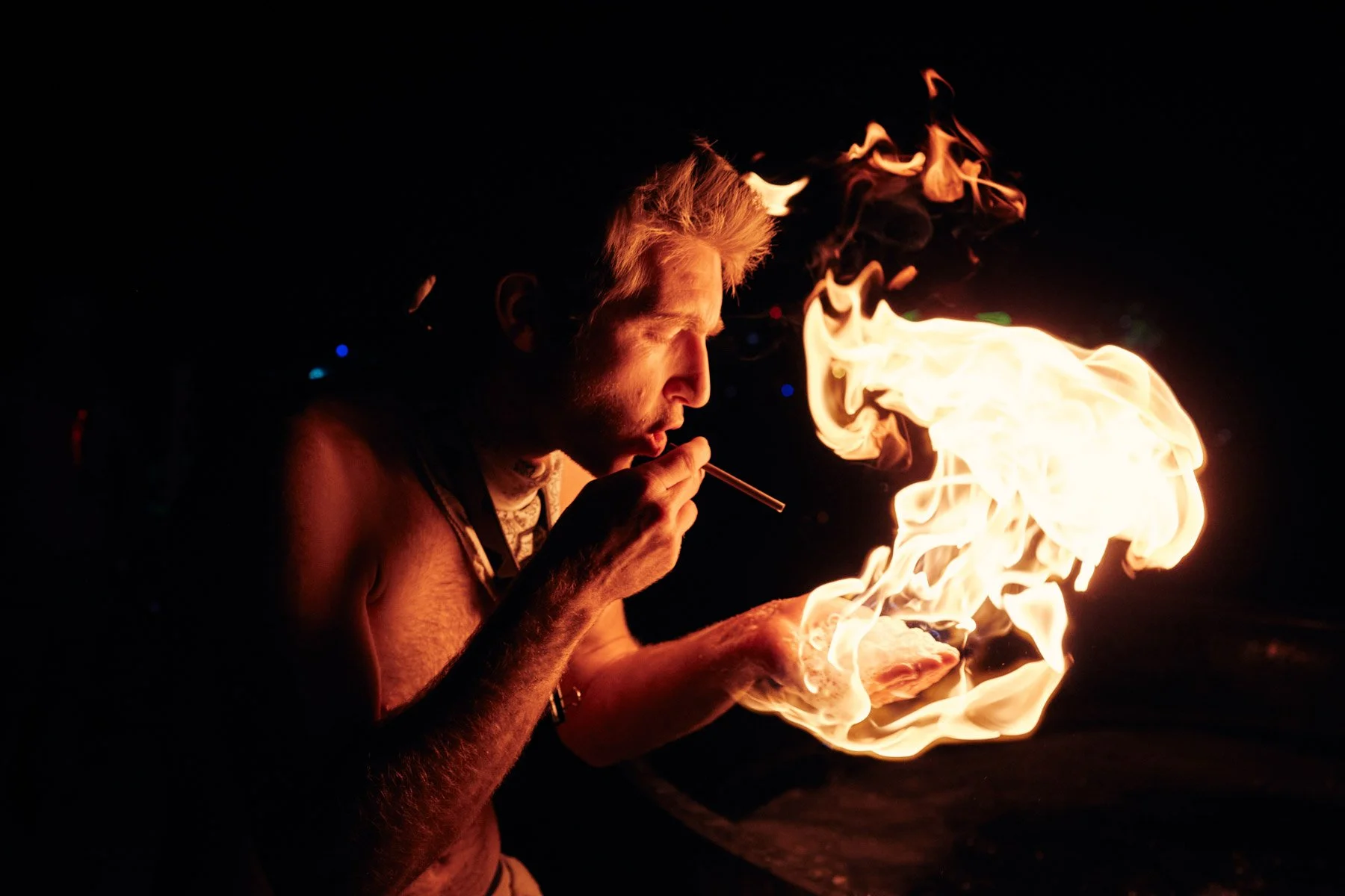 Burning Man 2013 Night Hand on Fire