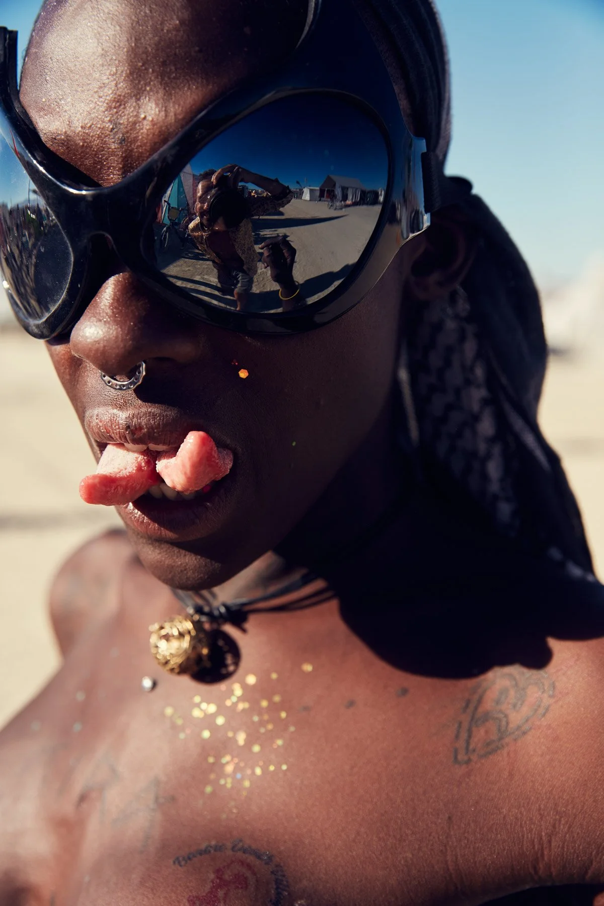 Burning Man 2023 Black Woman with Split Tongue