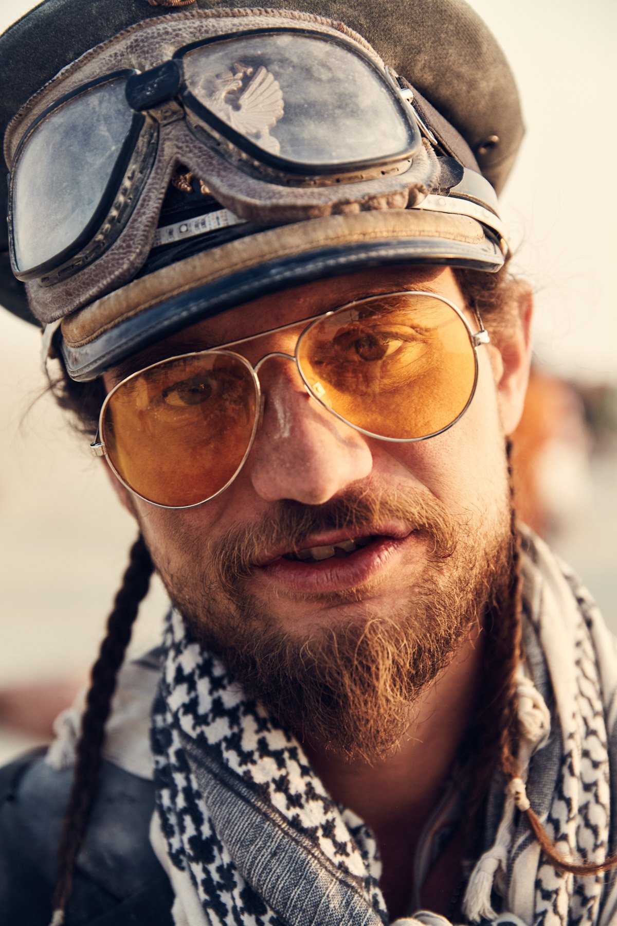 Burning Man 2017 Yellow Shades Sunrise Portrait